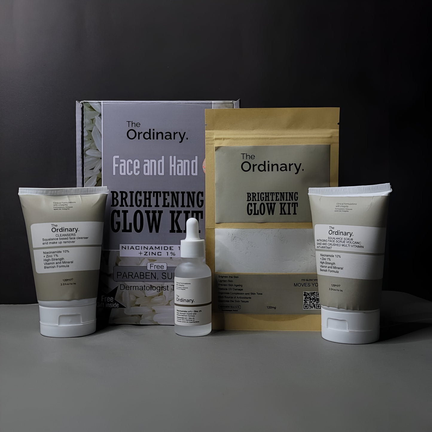 The Ordinary skincare products including a Brightening Glow Kit